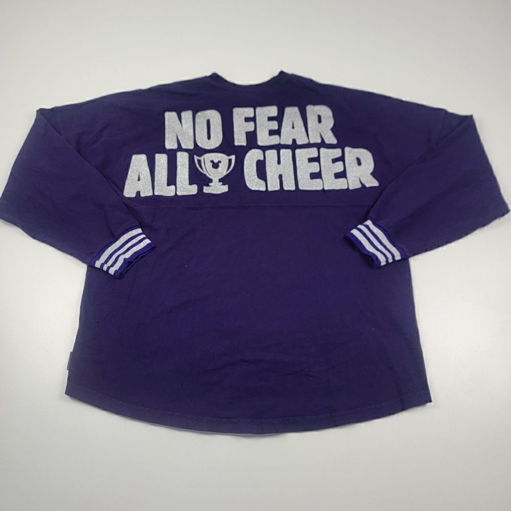 Disney Spirit Jersey No Fear All Cheer Long Sleeve Tshirt Womens sz Large Mickey